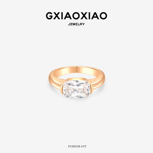 G XIAOXIAO 轻奢气质高级爆闪方糖戒指(2克拉) F15D159 F15D160