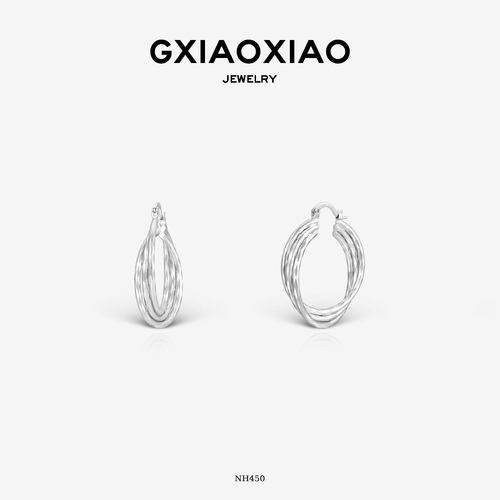 GXIAOXIAO通勤简约多层扭纹耳环