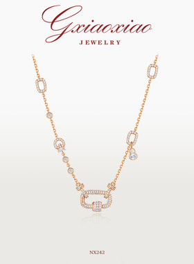 G XIAOXIAO 镀K金【梦环福禄】法式气质回形项链 NX241 NX242