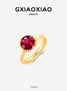 GXIAOXIAO高级鸢尾花红色戒指