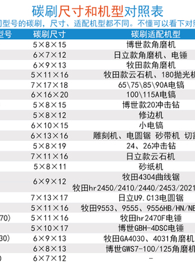 角磨机碳刷 电刷 电锤 电镐 云石机 切割机 电刷电动工具碳刷配件