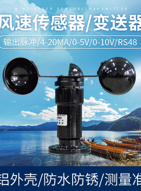 风速传感器变送器485模拟量气象参数三杯风速仪高精度风速风向仪