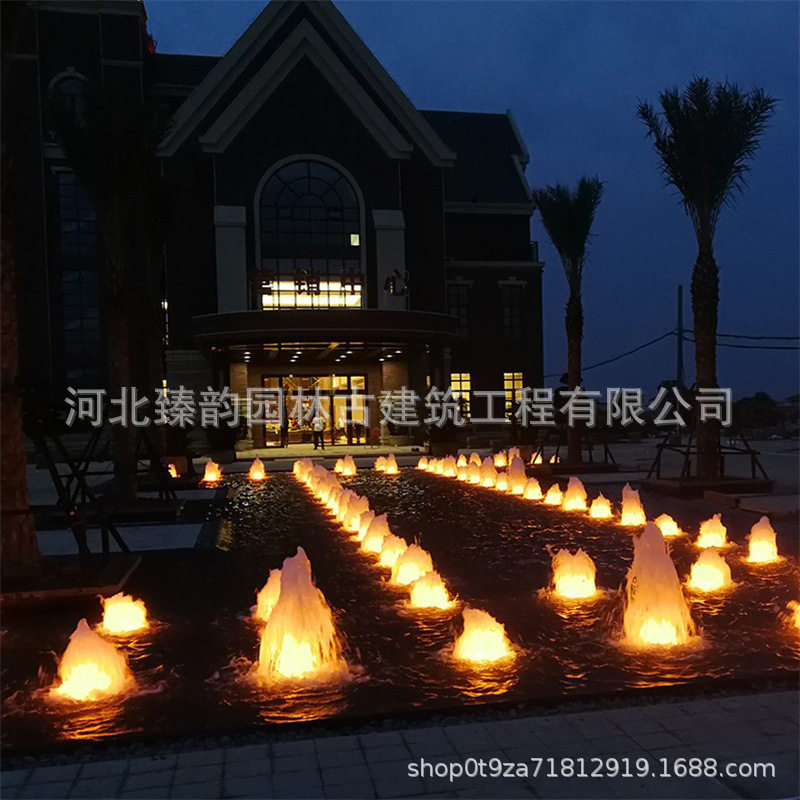 玉柱喷泉广场涌泉大型旱地音乐喷泉流水涌泉景观波光泉气爆泉工程