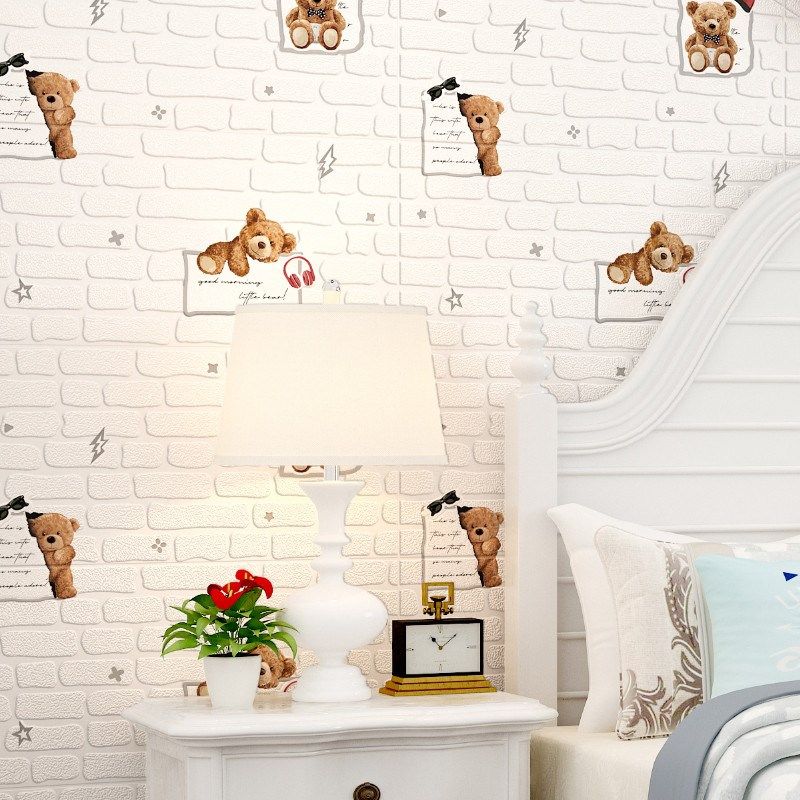 新款网红墙纸自粘防水防潮幼儿园墙面装饰儿童房壁纸防撞软包墙贴,家装主材,自贴墙纸/自粘墙纸,淘宝优惠券,粉丝福利购,淘宝优惠卷