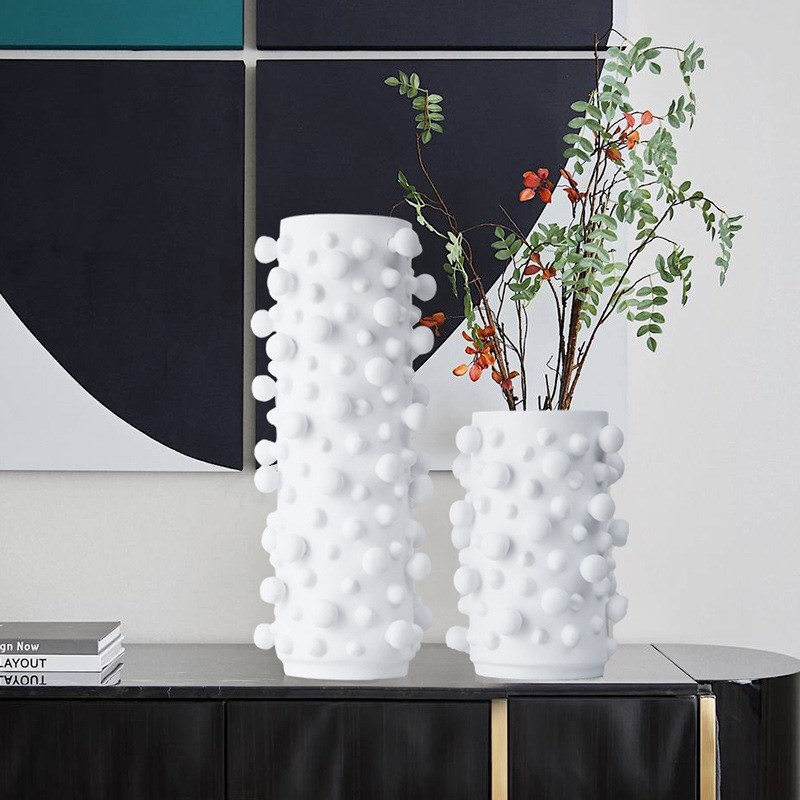 现代客厅餐厅桌面创意花器花瓶简约树脂样板间电视柜茶几插花摆件