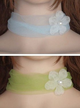 甲状术后遮挡神器脖子遮挡装饰项链遮疤痕疙瘩防晒小围脖网纱颈饰