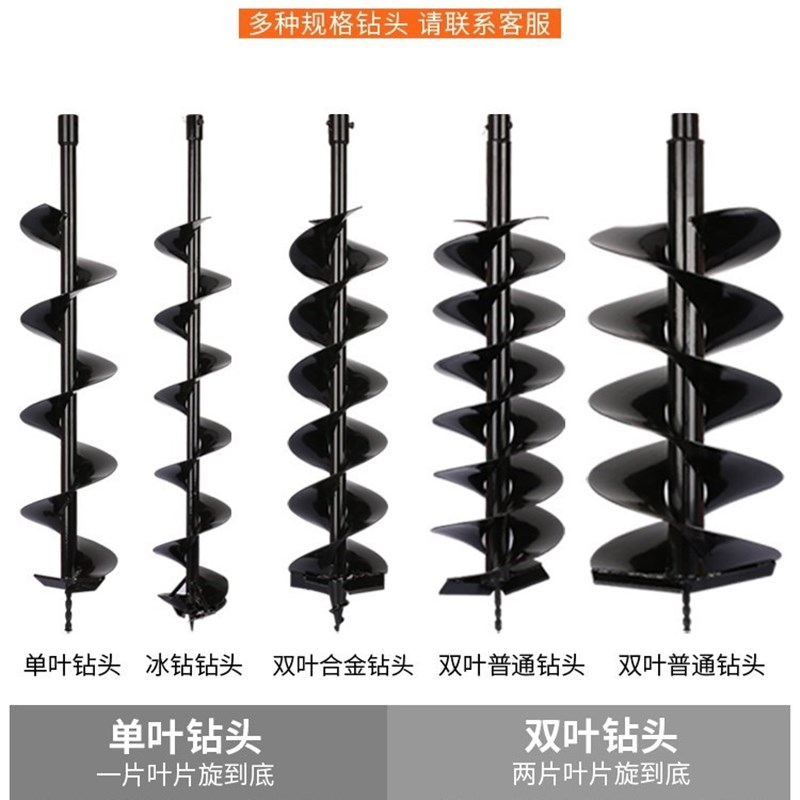 挖洞转头钻地螺旋钻头机配用具树苗旋转打钻栽树农用农机地洞土图片