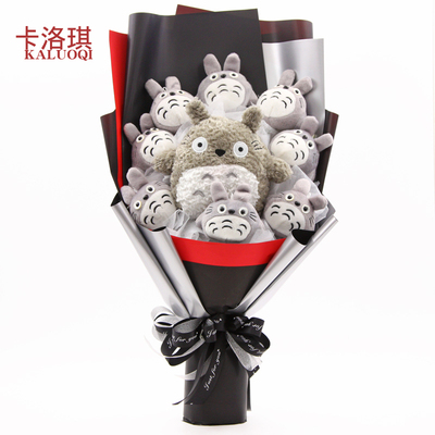 卡通花小猫公仔花束玩偶毛绒玩具布娃娃花创意生日礼物毕业照礼品