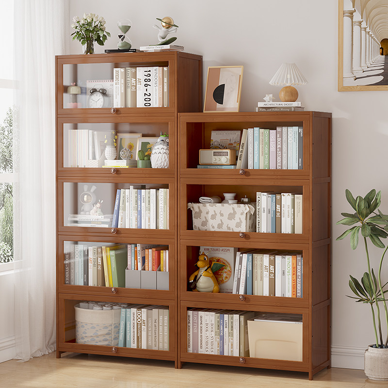 书架落地置物架储物一体靠墙收纳展示客厅多层带门非实木防尘柜子,住宅家具,书架,淘宝优惠券,粉丝福利购,淘宝优惠卷