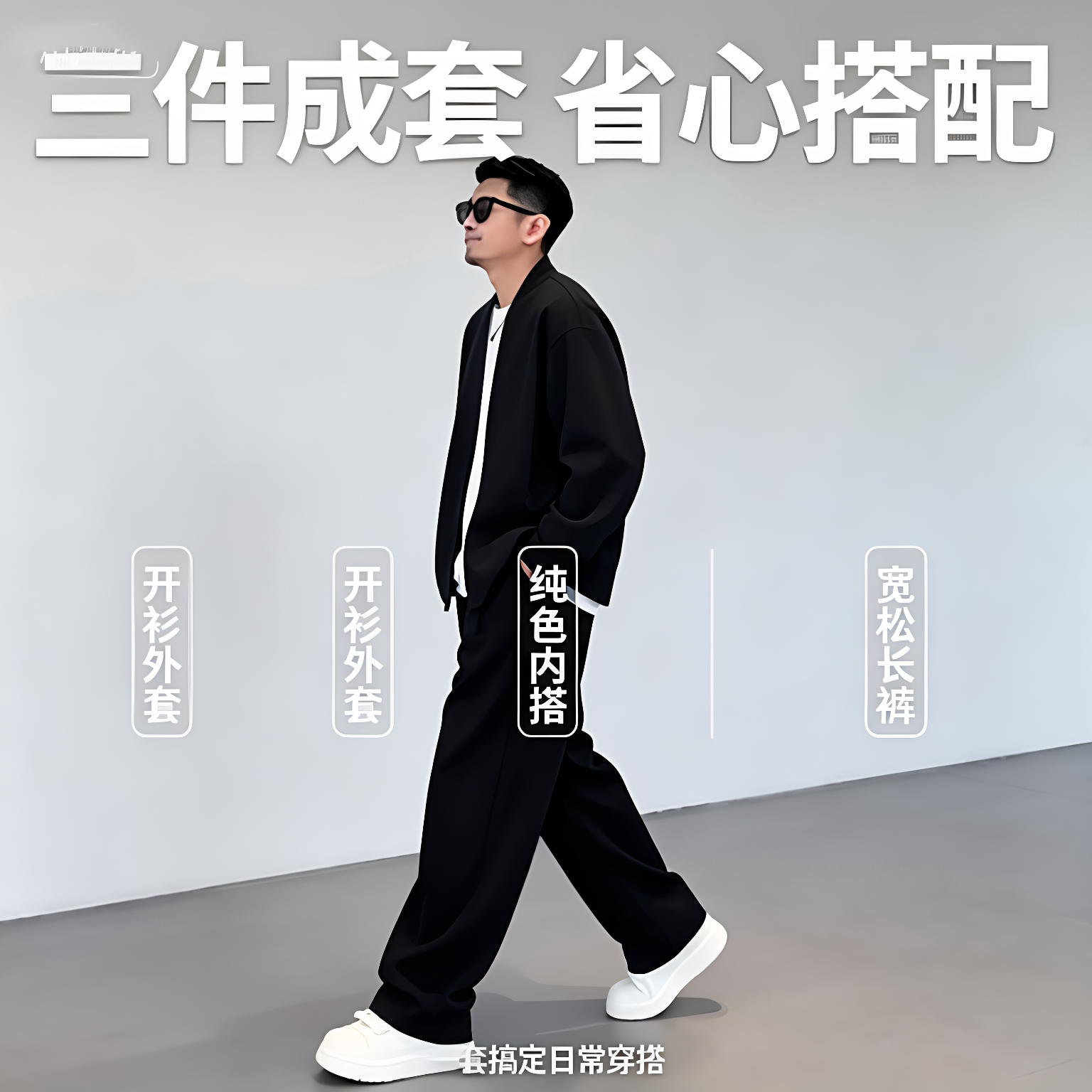 男士春季简约运动开衫