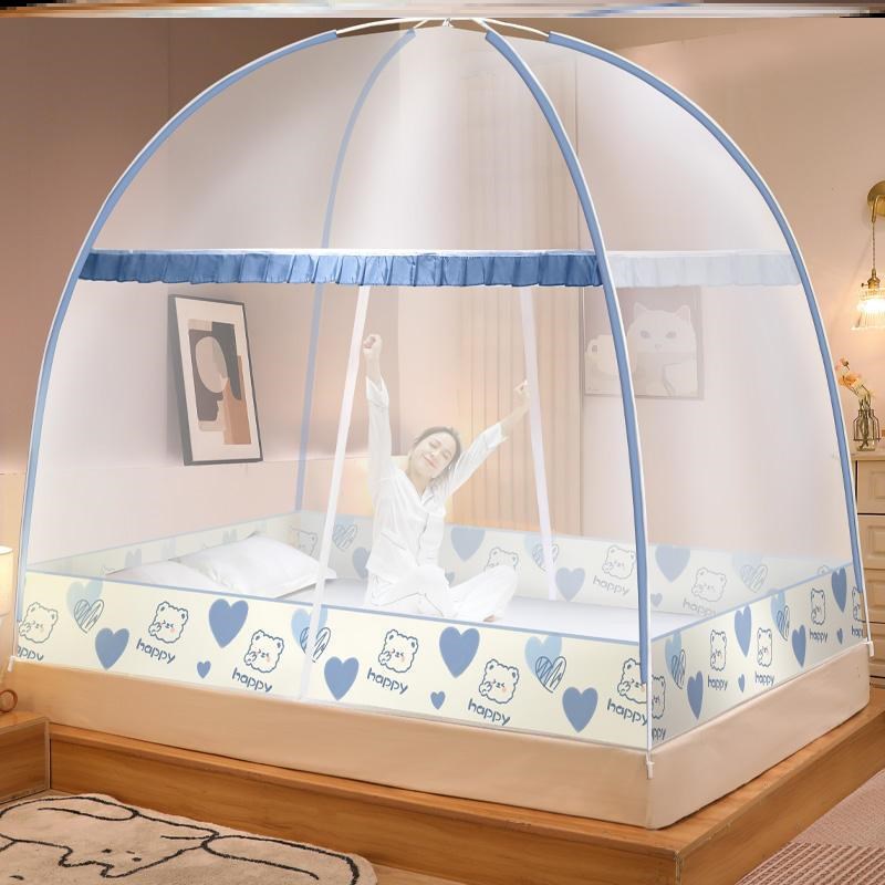 2米x2米2e大床蚊帐家用可折叠免安装卧室1米8蒙古包文帐加密双人