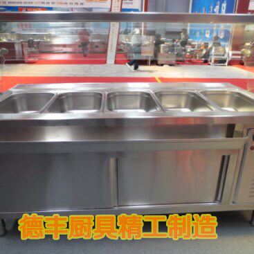 玻璃罩菜售不锈钢台汤桶车快餐保温台饭店饭拉设备储物柜门售食堂