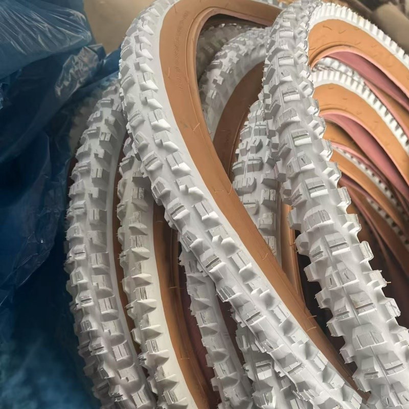 白色26寸登山车外胎大颗粒轮胎27.5寸轮胎自行车轮胎越.野耐磨加