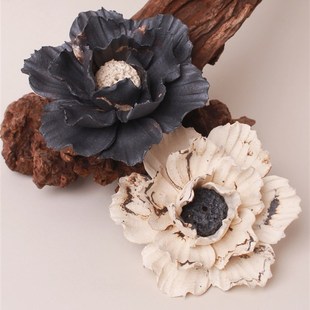 手工捏陶瓷花非i遗侘寂风中式 摆件玫瑰蜜桃线香香插底座创意扩香