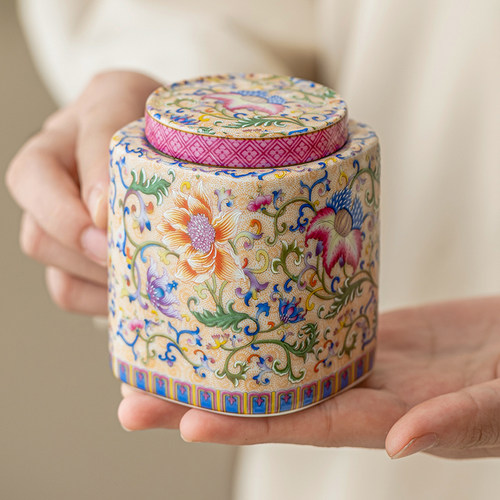 霜语珐琅彩茶叶罐家用大容v量密封防潮罐子茶罐高档陶瓷茶叶储存