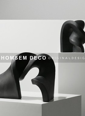 现代样板间展厅h软装树脂几何摆件售楼处客厅玄关边柜艺术家居饰