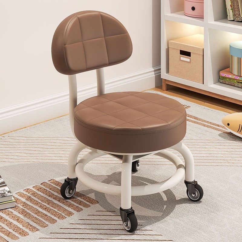 带滑轮矮凳万向轮小凳子家用换鞋凳儿童靠背椅子客厅圆凳软包板凳,住宅家具,万向轮凳,淘宝优惠券,粉丝福利购,淘宝优惠卷