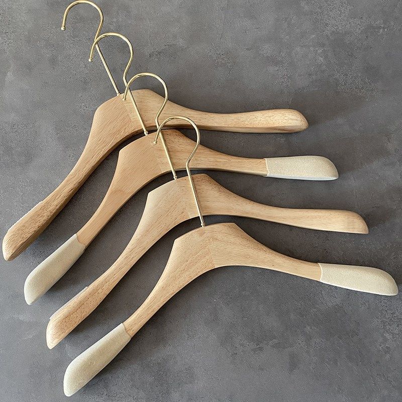 服装店浅色原木色上漆橡木清漆男女植绒防滑无痕实木衣架ins大衣,收纳整理,木质衣架,淘宝优惠券,粉丝福利购,淘宝优惠卷