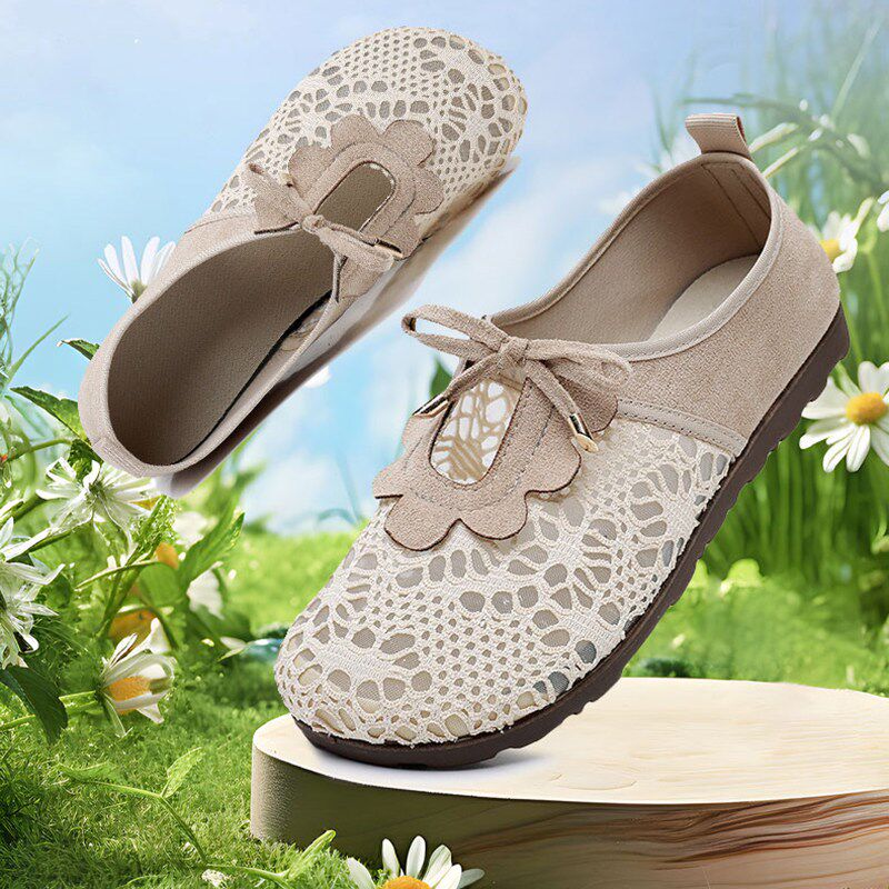 镂空妈妈布鞋女款2025夏季新款轻便网鞋女士网面透气一脚蹬懒人鞋,女鞋,网面鞋,淘宝优惠券,粉丝福利购,淘宝优惠卷