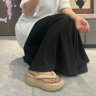 厚底人字拖鞋女夏外穿 旅游巨好看拖鞋小个子增高不累脚防滑凉拖