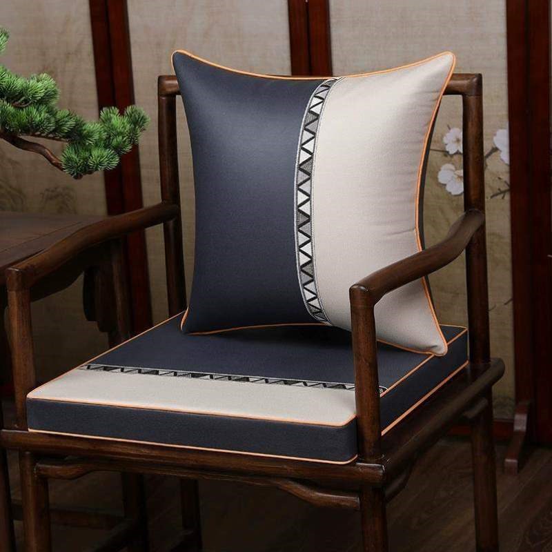 中式茶仿皮餐椅沙发椅子红木坐垫坐垫沙发垫科技圈椅布椅垫新实木