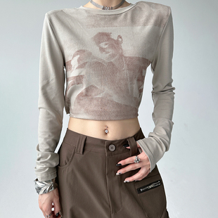 2025春装新款打底衫女韩版设计感系带网红爆款内搭校园打底T恤