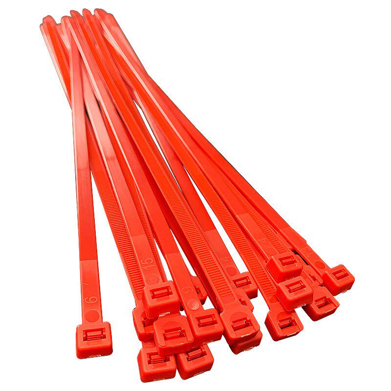 尼龙扎带橙色5*i370mm自锁式绑带捆扎带PA66塑料固定式100根/包