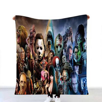 毛毯人物Horror3D午休盖毯双层绒毯冬季加厚超柔软加厚绒