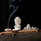 中式 白瓷如来佛摆件创意家居饰品客厅桌面陶瓷工艺品禅意摆设