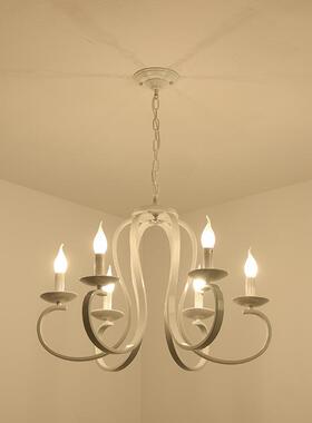 现代简约水晶吊灯蜡烛led铁艺白色家居场所书房卧室餐厅客厅灯具