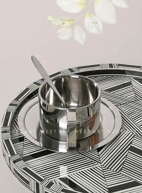 现代简约样板房皮革咖啡壶摆件几何托盘M客厅茶几饰品飘窗装饰