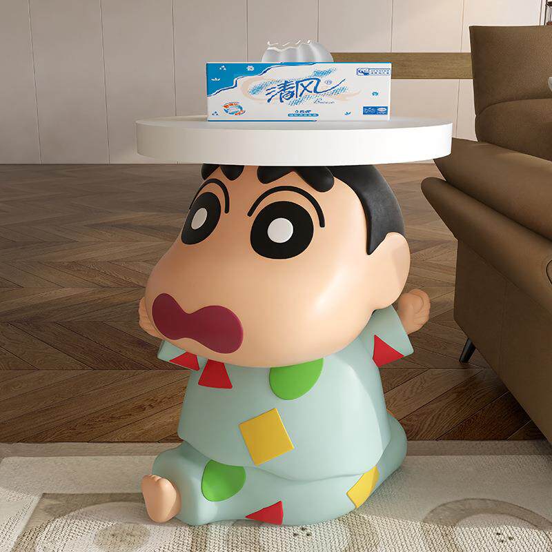奶油风蜡笔小新周边客厅沙发可移动边几茶几角几落地床头柜装饰品