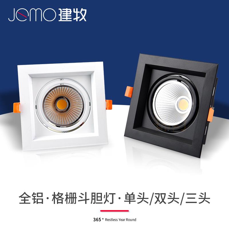 led嵌入式格栅斗胆灯洗墙客厅方通灯COB单头双头吸顶110v射灯