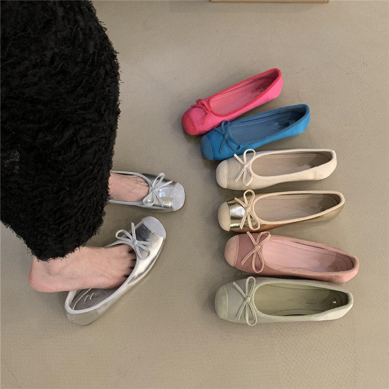 仙女风温柔平底晚晚鞋女2024新款春季法式银色软底单鞋女芭蕾鞋,女鞋,浅口单鞋,淘宝优惠券,粉丝福利购,淘宝优惠卷