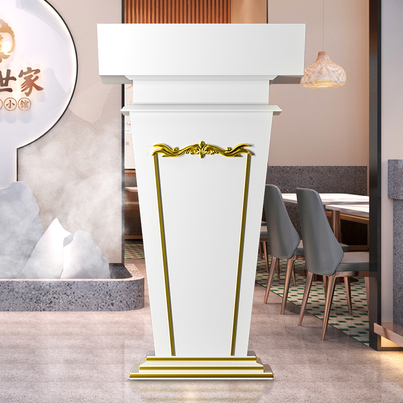 实木迎宾台接待台餐厅酒店咨客台演讲台发言台讲台桌主持台泊车台