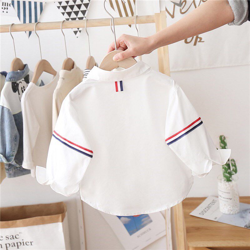 男童衬衫春季白色长袖小儿童薄款春装男宝宝衬衣春秋洋气三岁