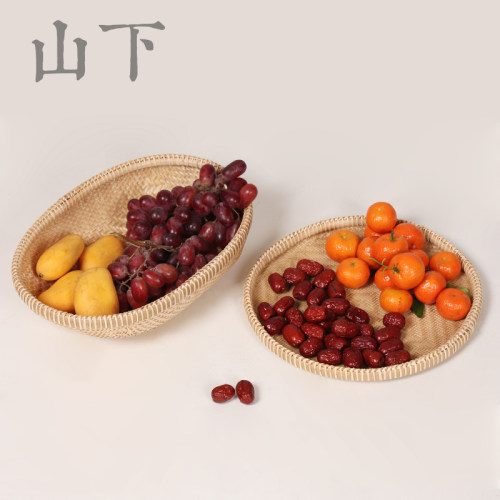 非遗竹编收纳筐水果盘茶点篮子茶器茶具篮竹筐竹筛茶叶Z细筛竹簸