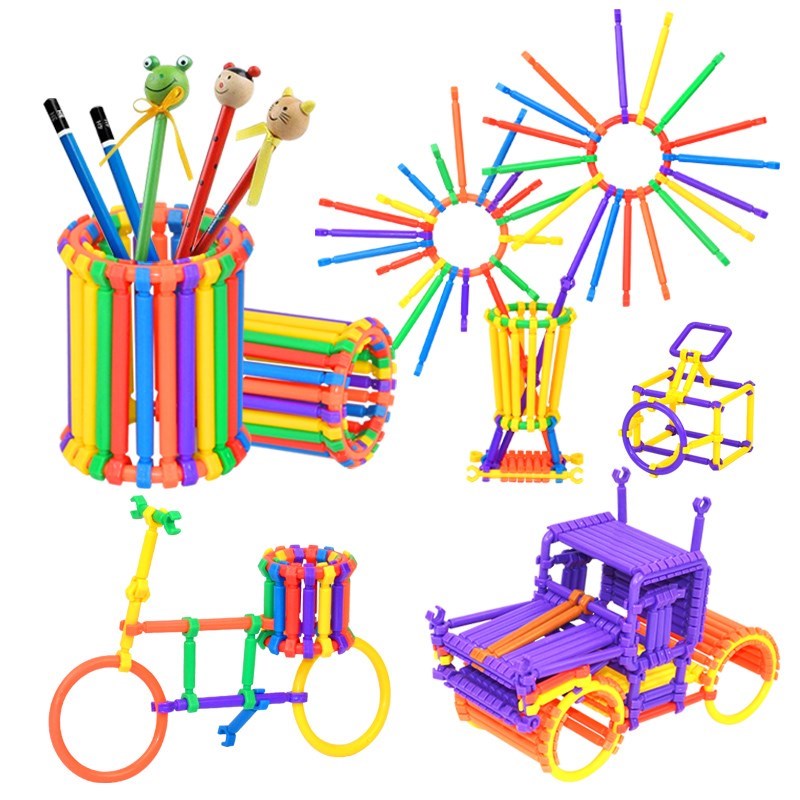 百变儿童聪明魔术棒积木塑料拼插幼儿园3-6-7-8周岁男孩女孩玩具