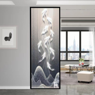 现代入户b客厅玻璃屏风隔断不锈钢简约玄关卧室办公洗手台进门遮