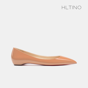 2025新款法式裸色气质尖头设计感小众浅口内N增高平底单鞋子女大