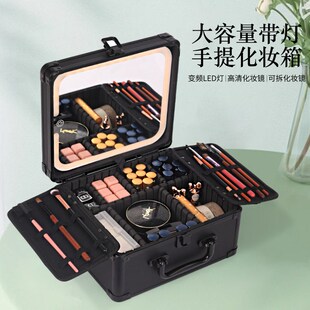 带灯化妆箱专业化妆师大容量化妆包新M款高级手提便携跟妆箱