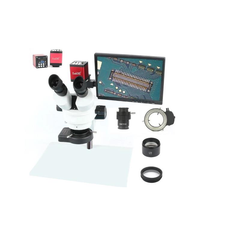 焦三目体视显微镜3.5X 7X 90X + 13MP 720PLCD显示屏
