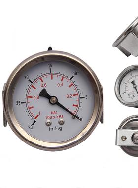60mm轴向低2眼带U型夹压力表,带支架压力表U-CLAMP pressure gaug