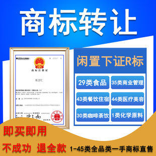 商标转让购买注册1-45全类现成R标交易过户电商品牌买卖代理续展