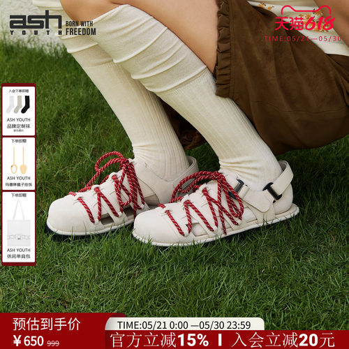 ASHYOUTH包头厚底罗马凉鞋女
