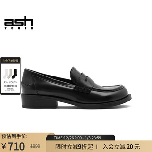 YOUTH「乐福」女鞋 单鞋 新款 一脚蹬休闲鞋 真皮千金乐福鞋 ASH