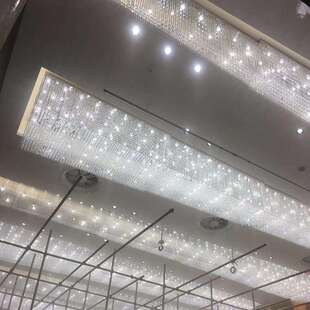 长方形水晶灯饰厂家大型酒店大厅商场宾馆售楼会议室水晶吸顶灯具