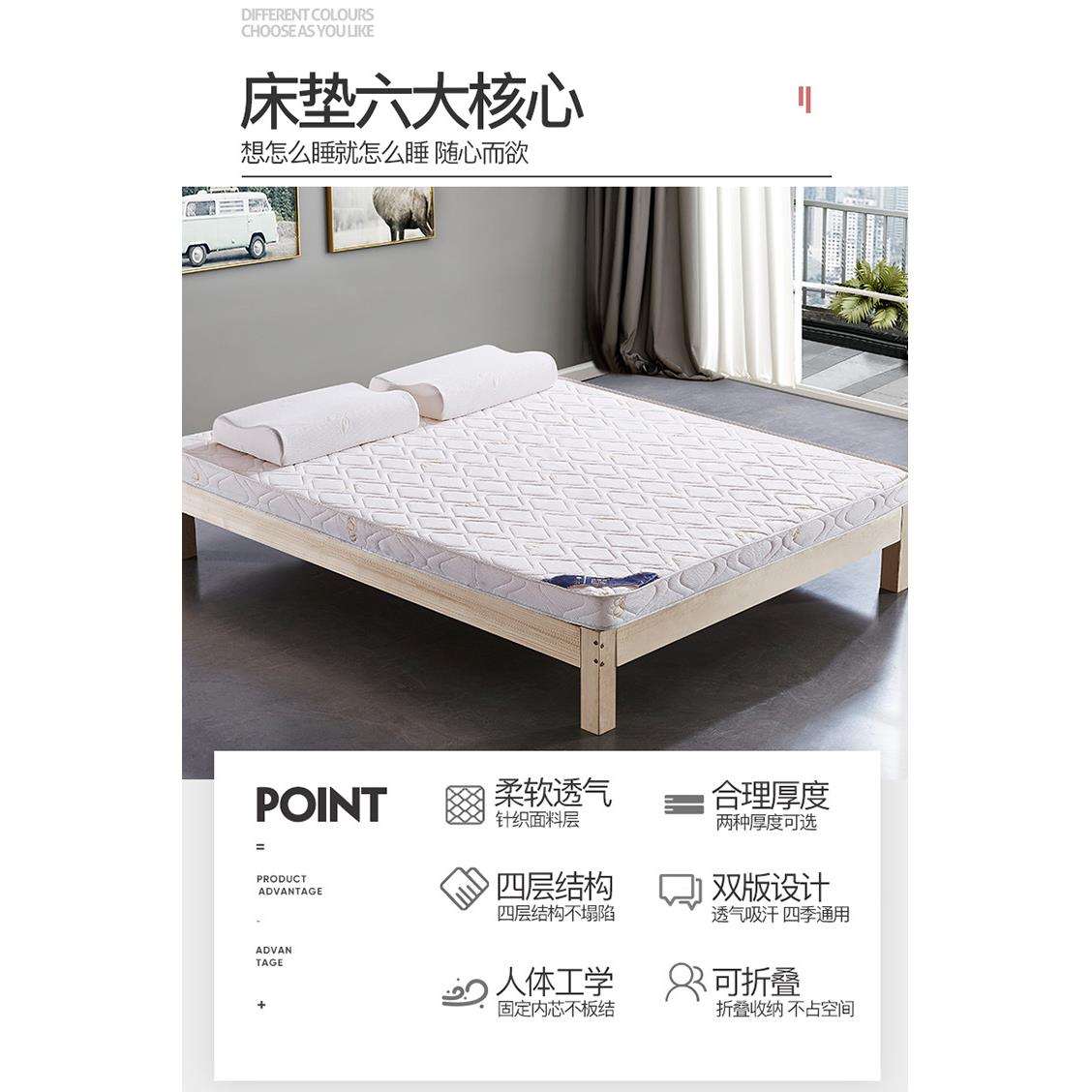 高密度记忆棉海绵乳胶榻榻米床垫软垫硬家用学生宿舍单人租房专用