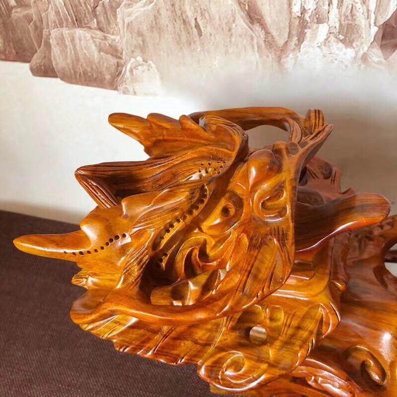 非洲花梨木雕五龙如意摆件木质工艺品家居办公饰品
