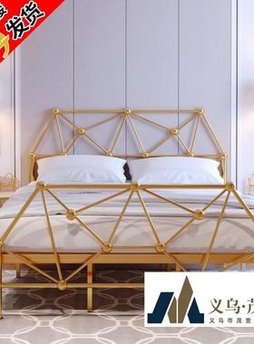 铁艺夜空黑现代简约床铁架子家用双人单人出租屋1.5米铁床1.2米